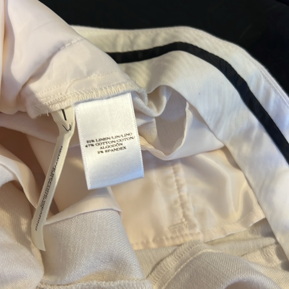 Ann Taylor linen cotton blend white cuffed pants - Picture 6 of 9